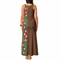 Tonga Language Week Tank Maxi Dress Heilala Floral Brown