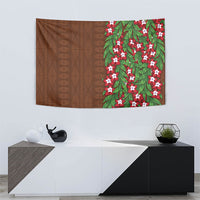Tonga Language Week Tapestry Heilala Floral Brown