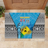 Malampa Fiji Day 2026 Rubber Doormat Unique Style LT05 Blue - Polynesian Pride