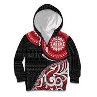 New Zealand Red Maori Koru Simple Style Kid Hoodie LT05 Zip Hoodie Red - Polynesian Pride