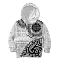 New Zealand White Maori Koru Simple Style Kid Hoodie LT05 Hoodie White - Polynesian Pride