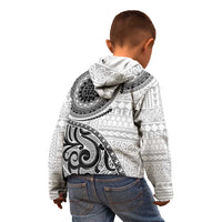 New Zealand White Maori Koru Simple Style Kid Hoodie LT05 - Polynesian Pride