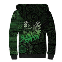 New Zealand Maori Koru Fern Sherpa Hoodie Spiral Polynesian Style Green LT05 - Polynesian Pride