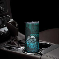 New Zealand Maori Koru Fern Skinny Tumbler Spiral Polynesian Style Aqua Gradient LT05 - Polynesian Pride