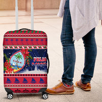 Guam Christmas Luggage Cover Guaman Seal Poinsettia Felis Pasgua LT05 Red - Polynesian Pride
