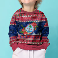 Personalised Guam Christmas Kid Ugly Christmas Sweater Guaman Seal Poinsettia Felis Pasgua LT05 - Polynesian Pride