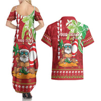 Personalised Hawaii Christmas Couples Matching Summer Maxi Dress and Hawaiian Shirt Funny Santa Claus Surf Mele Kalikimaka LT05 - Polynesian Pride