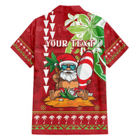 Personalised Hawaii Christmas Family Matching Short Sleeve Bodycon Dress and Hawaiian Shirt Funny Santa Claus Surf Mele Kalikimaka LT05 - Polynesian Pride