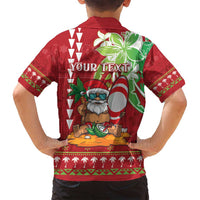 Personalised Hawaii Christmas Family Matching Tank Maxi Dress and Hawaiian Shirt Funny Santa Claus Surf Mele Kalikimaka LT05 - Polynesian Pride