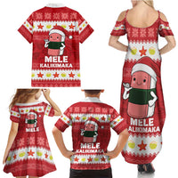 Hawaii Funny Christmas Family Matching Summer Maxi Dress and Hawaiian Shirt Spam Musubi Santa LT05 - Polynesian Pride
