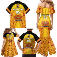 Papua New Guinea Rugby Custom Family Matching Mermaid Dress and Hawaiian Shirt Kumul Pride Go Champions LT05 - Polynesian Pride