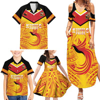 Papua New Guinea Rugby Custom Family Matching Summer Maxi Dress and Hawaiian Shirt Kumul Pride Go Champions LT05 - Polynesian Pride