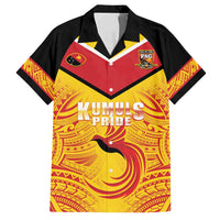 Papua New Guinea Rugby Custom Family Matching Summer Maxi Dress and Hawaiian Shirt Kumul Pride Go Champions LT05 Dad's Shirt - Short Sleeve Yellow - Polynesian Pride