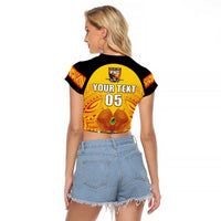 Papua New Guinea Rugby Custom Raglan Cropped T Shirt Kumul Pride Go Champions