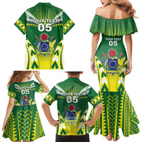Cook Islands Rugby Custom Family Matching Mermaid Dress and Hawaiian Shirt The Kukis Go Champions LT05 - Polynesian Pride