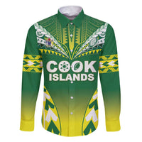 Cook Islands Rugby Custom Family Matching Short Sleeve Bodycon Dress and Hawaiian Shirt The Kukis Go Champions LT05 Dad's Shirt - Long Sleeve Green - Polynesian Pride