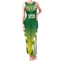 Cook Islands Rugby Custom Family Matching Tank Maxi Dress and Hawaiian Shirt The Kukis Go Champions LT05 Mom's Dress Green - Polynesian Pride