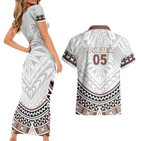 Fiji Rugby Custom Couples Matching Short Sleeve Bodycon Dress and Hawaiian Shirt Fijian Bati Go Champions LT05 - Polynesian Pride