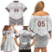 Fiji Rugby Custom Family Matching Off Shoulder Short Dress and Hawaiian Shirt Fijian Bati Go Champions LT05 - Polynesian Pride