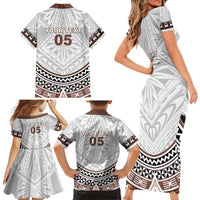 Fiji Rugby Custom Family Matching Short Sleeve Bodycon Dress and Hawaiian Shirt Fijian Bati Go Champions LT05 - Polynesian Pride