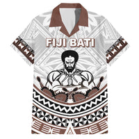 Fiji Rugby Custom Family Matching Short Sleeve Bodycon Dress and Hawaiian Shirt Fijian Bati Go Champions LT05 Dad's Shirt - Short Sleeve White - Polynesian Pride