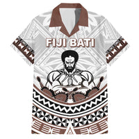 Fiji Rugby Custom Family Matching Summer Maxi Dress and Hawaiian Shirt Fijian Bati Go Champions LT05 Dad's Shirt - Short Sleeve White - Polynesian Pride
