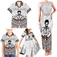 Fiji Rugby Custom Family Matching Tank Maxi Dress and Hawaiian Shirt Fijian Bati Go Champions LT05 - Polynesian Pride