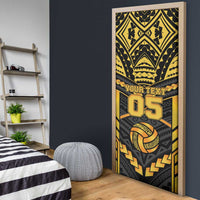 Custom Polynesia Beach Volleyball Door Cover Gold Polynesian Tribal Pattern - Polynesian Pride