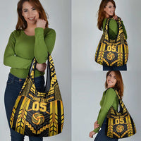 Custom Polynesia Beach Volleyball Grocery Bag Gold Polynesian Tribal Pattern - Polynesian Pride