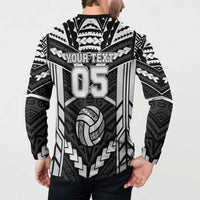 Custom Polynesia Beach Volleyball Button Sweatshirt Polynesian Tribal Pattern - Polynesian Pride