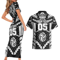 Custom Polynesia Beach Volleyball Couples Matching Short Sleeve Bodycon Dress and Hawaiian Shirt Polynesian Tribal Pattern - Polynesian Pride