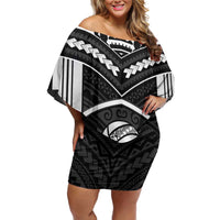 Custom Polynesia Beach Volleyball Off Shoulder Short Dress Polynesian Tribal Pattern - Polynesian Pride