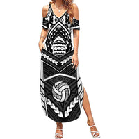 Custom Polynesia Beach Volleyball Summer Maxi Dress Polynesian Tribal Pattern LT05 Women Black - Polynesian Pride