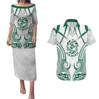Custom Hawaii Volleyball Couples Matching Puletasi and Hawaiian Shirt Polynesian Pattern - Polynesian Pride