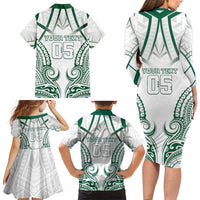 Custom Hawaii Volleyball Family Matching Long Sleeve Bodycon Dress and Hawaiian Shirt Polynesian Pattern - Polynesian Pride