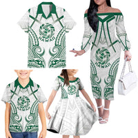 Custom Hawaii Volleyball Family Matching Off The Shoulder Long Sleeve Dress and Hawaiian Shirt Polynesian Pattern - Polynesian Pride