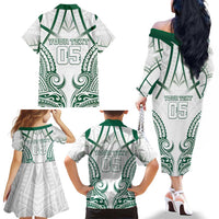 Custom Hawaii Volleyball Family Matching Off The Shoulder Long Sleeve Dress and Hawaiian Shirt Polynesian Pattern - Polynesian Pride