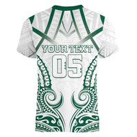 Custom Hawaii Volleyball Women V-Neck T-Shirt Polynesian Pattern - Polynesian Pride