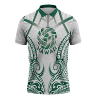 Custom Hawaii Volleyball Zipper Polo Shirt Polynesian Pattern - Polynesian Pride