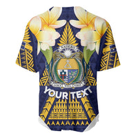 Personalised Nauru Independence Day Baseball Jersey Coat Of Arms With Plumeria - Polynesian Pride
