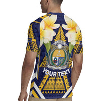 Personalised Nauru Independence Day Rugby Jersey Coat Of Arms With Plumeria - Polynesian Pride
