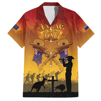 ANZAC Day Family Matching Puletasi and Hawaiian Shirt Australia And New Zealand Slouch Hats LT05 Dad's Shirt - Short Sleeve Yellow - Polynesian Pride