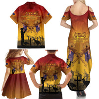 ANZAC Day Family Matching Summer Maxi Dress and Hawaiian Shirt Australia And New Zealand Slouch Hats LT05 - Polynesian Pride