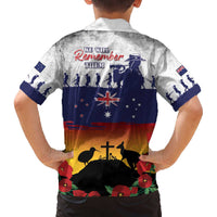 New Zealand And Australia ANZAC Last Post Family Matching Off The Shoulder Long Sleeve Dress and Hawaiian Shirt LT05 - Polynesian Pride