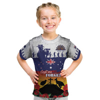New Zealand And Australia ANZAC Last Post Kid T Shirt LT05 Blue - Polynesian Pride