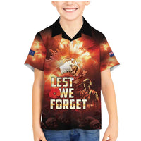 Honouring The ANZAC Spirit Family Matching Mermaid Dress and Hawaiian Shirt Gallipoli Lest We Forget LT05 Son's Shirt Red - Polynesian Pride