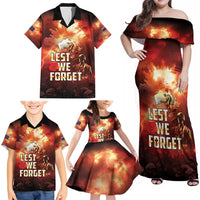 Honouring The ANZAC Spirit Family Matching Off Shoulder Maxi Dress and Hawaiian Shirt Gallipoli Lest We Forget LT05 - Polynesian Pride