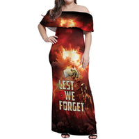 Honouring The ANZAC Spirit Off Shoulder Maxi Dress Gallipoli Lest We Forget LT05 Women Red - Polynesian Pride