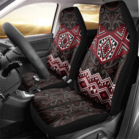 New Zealand Aotearoa Car Seat Cover Red Taniko Art Maori Pattern LT05 - Polynesian Pride