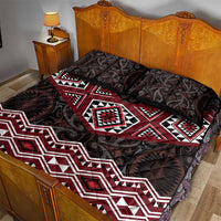New Zealand Aotearoa Quilt Bed Set Red Taniko Art Maori Pattern LT05 - Polynesian Pride